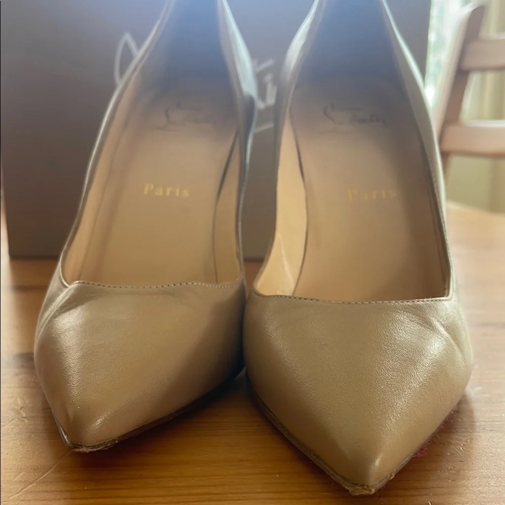 Christian Louboutin Red Bottom Beige Pumps size 38 - Picture 6 of 9